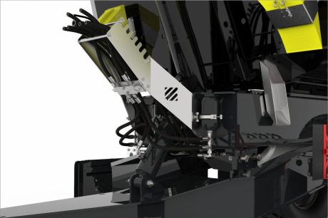 4-tonová ťažná tyč v tvare V má pohodlný hydraulický tlmiaci systém, ktorý absorbuje nárazy a zaisťuje plynulú jazdu.